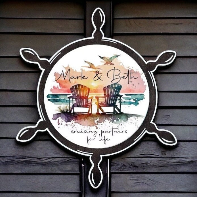 Beach Chair Shipwheel Magnet