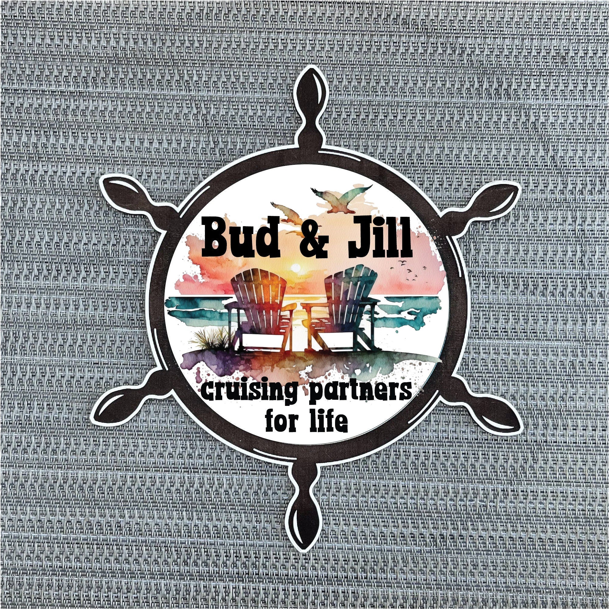 Beach Chair Shipwheel Magnet