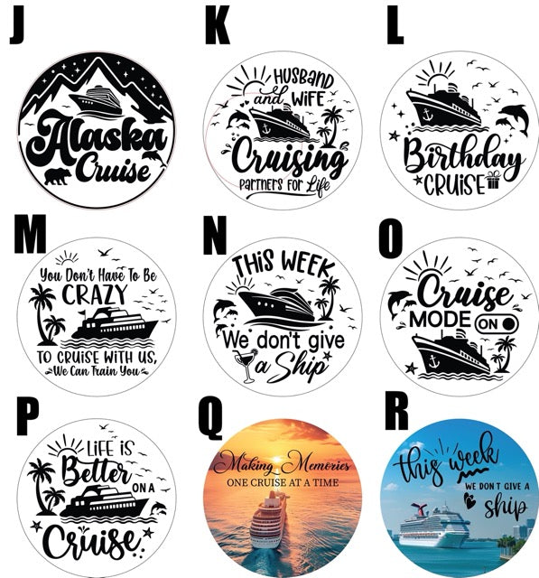 Ship Wheel & Anchor Cruise History Tracker with Interchangeable Center