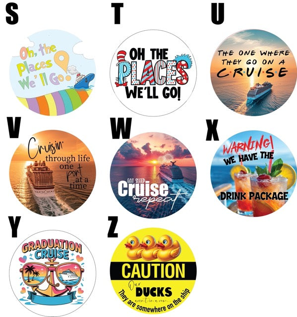 Ship Wheel & Anchor Cruise History Tracker with Interchangeable Center