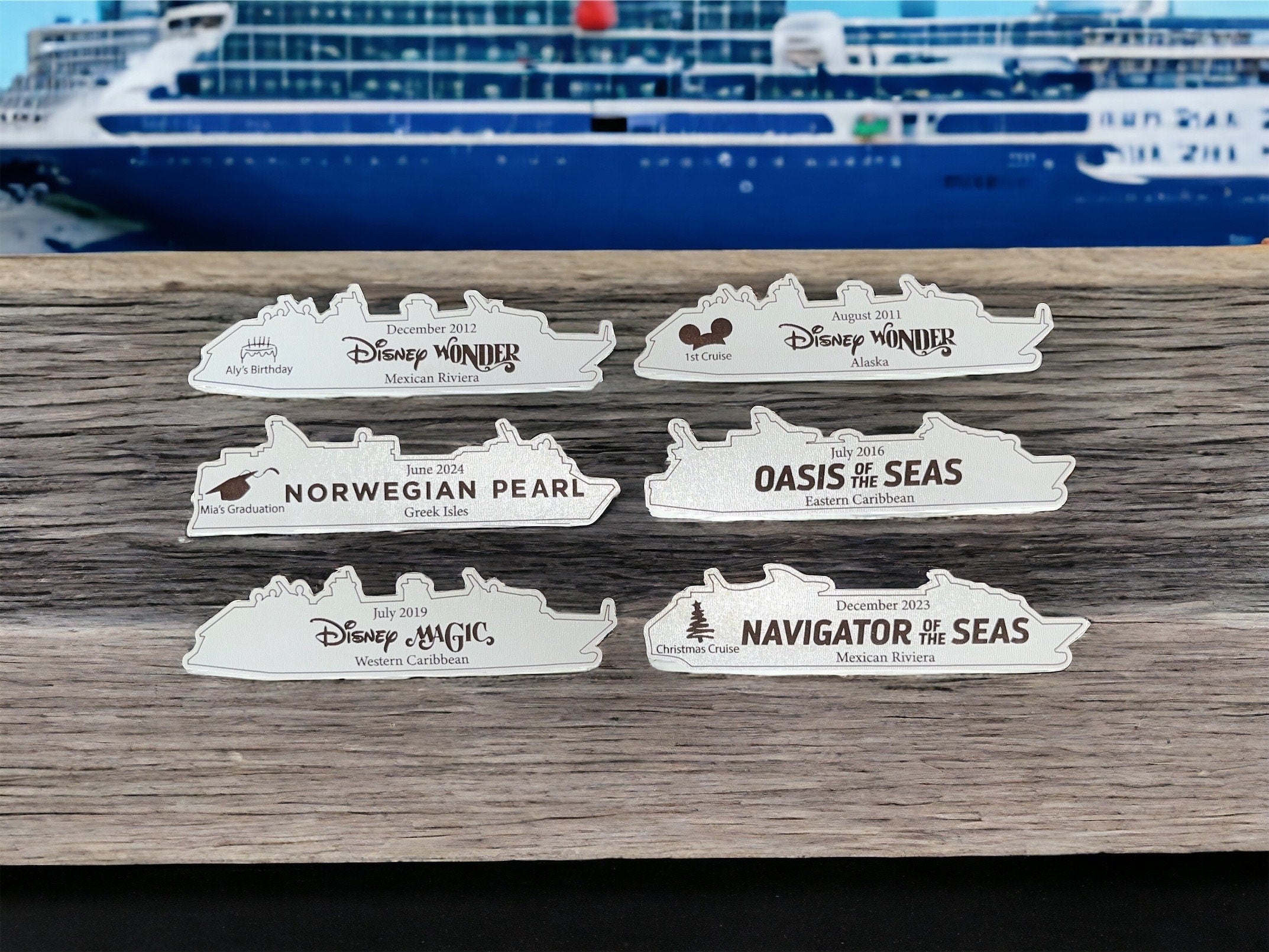 5 Inch Cruise Ship Magnet - Custom
