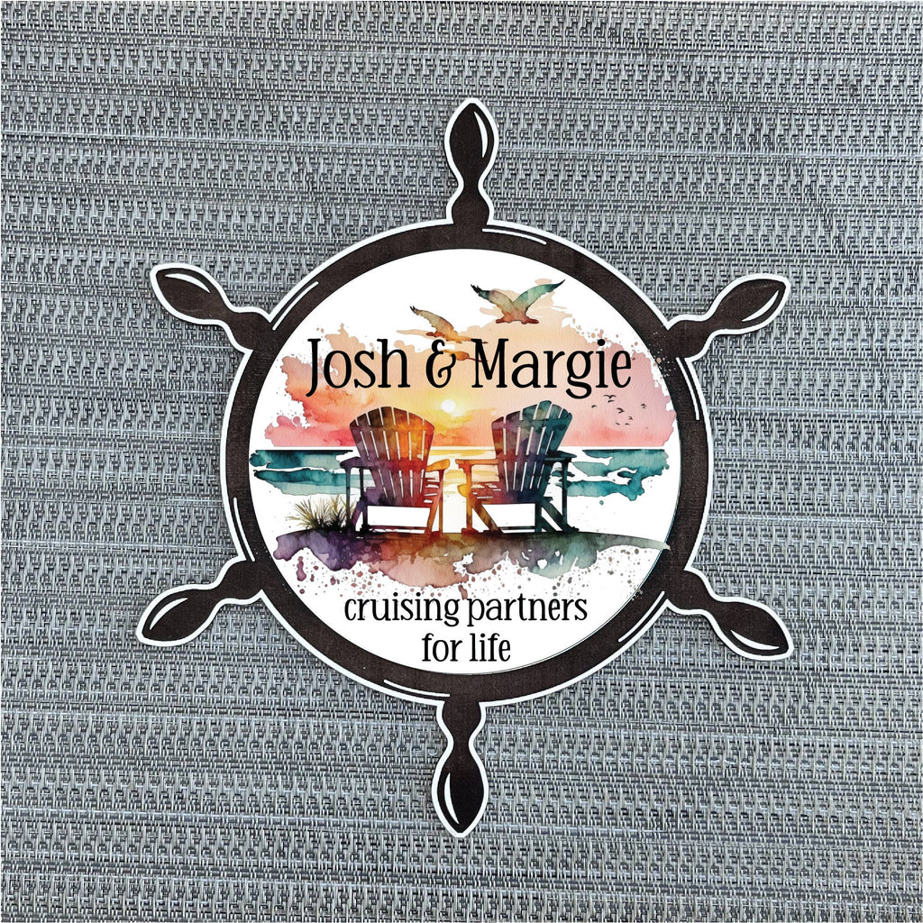 Beach Chair Shipwheel Magnet