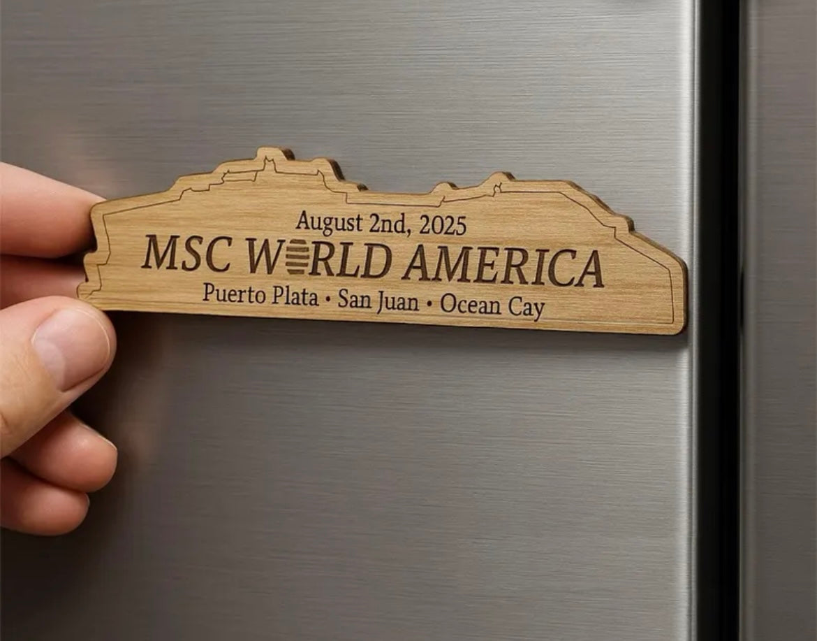 Wood Cruise Ship Magnet