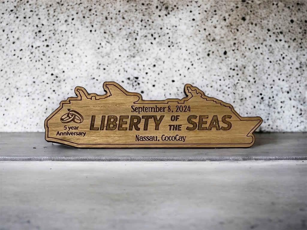 5 Inch Cruise Ship Magnet - Custom