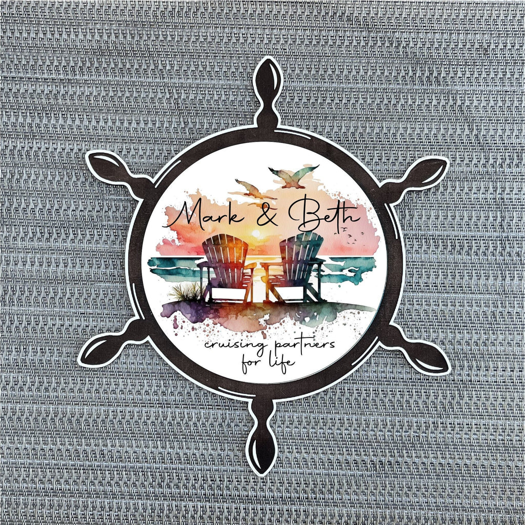 Beach Chair Shipwheel Magnet