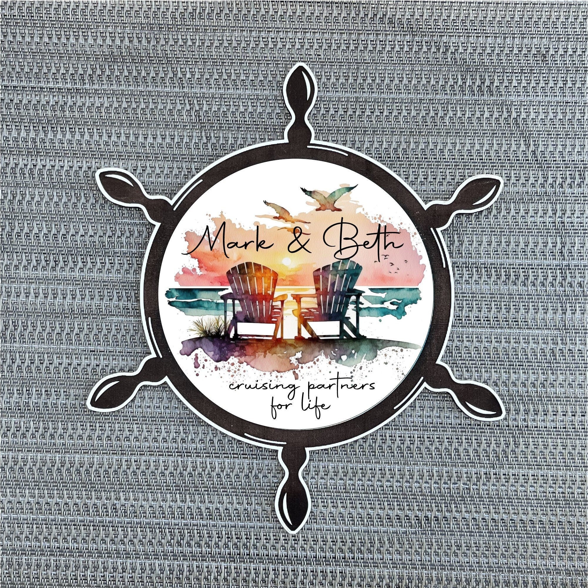 Beach Chair Shipwheel Magnet