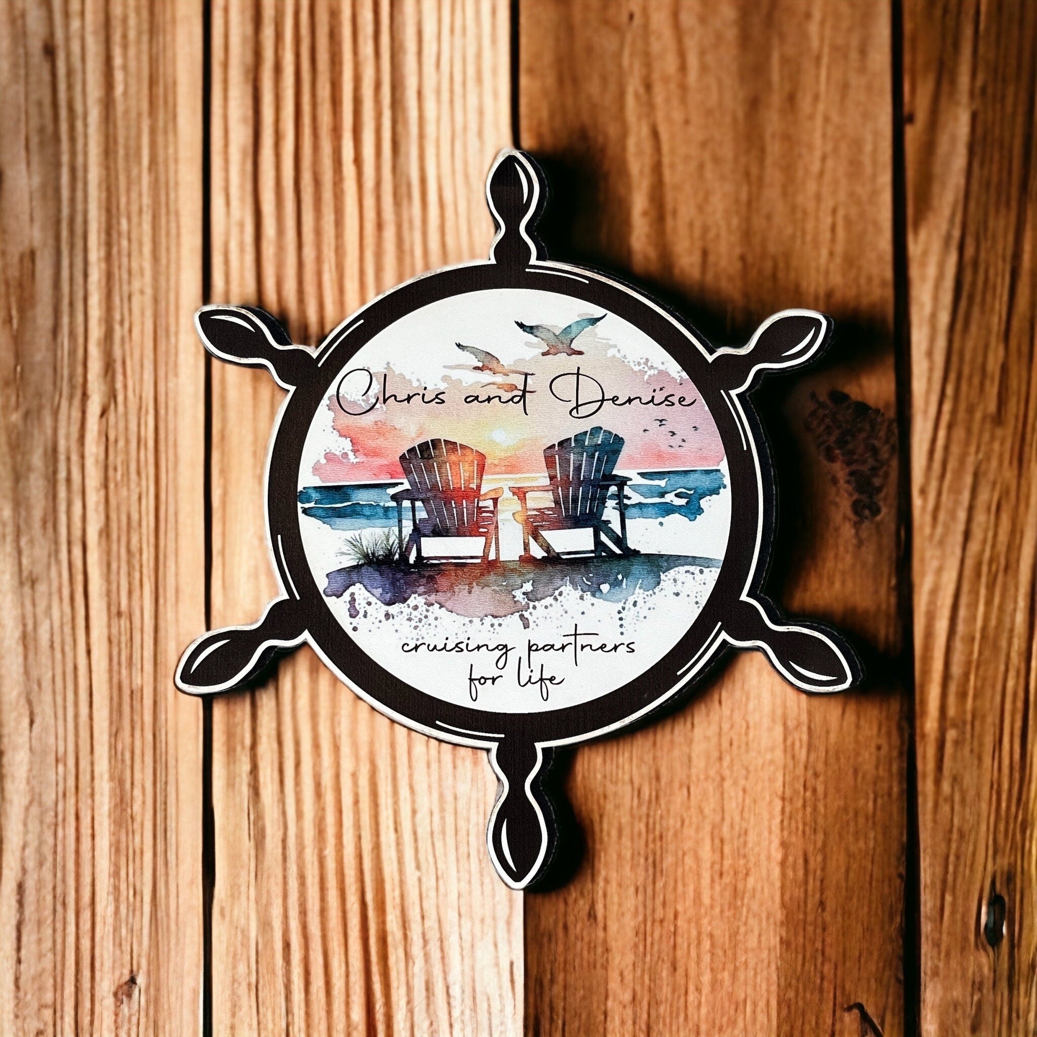 Beach Chair Shipwheel Magnet