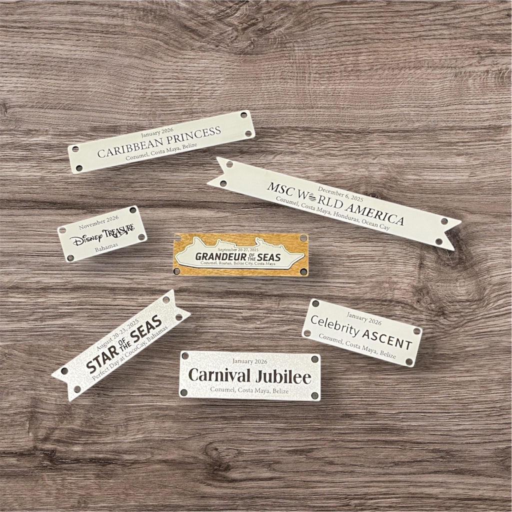 Cruise Door Hanging Tag: Engraved Wood Cruise History Tracker Plaque