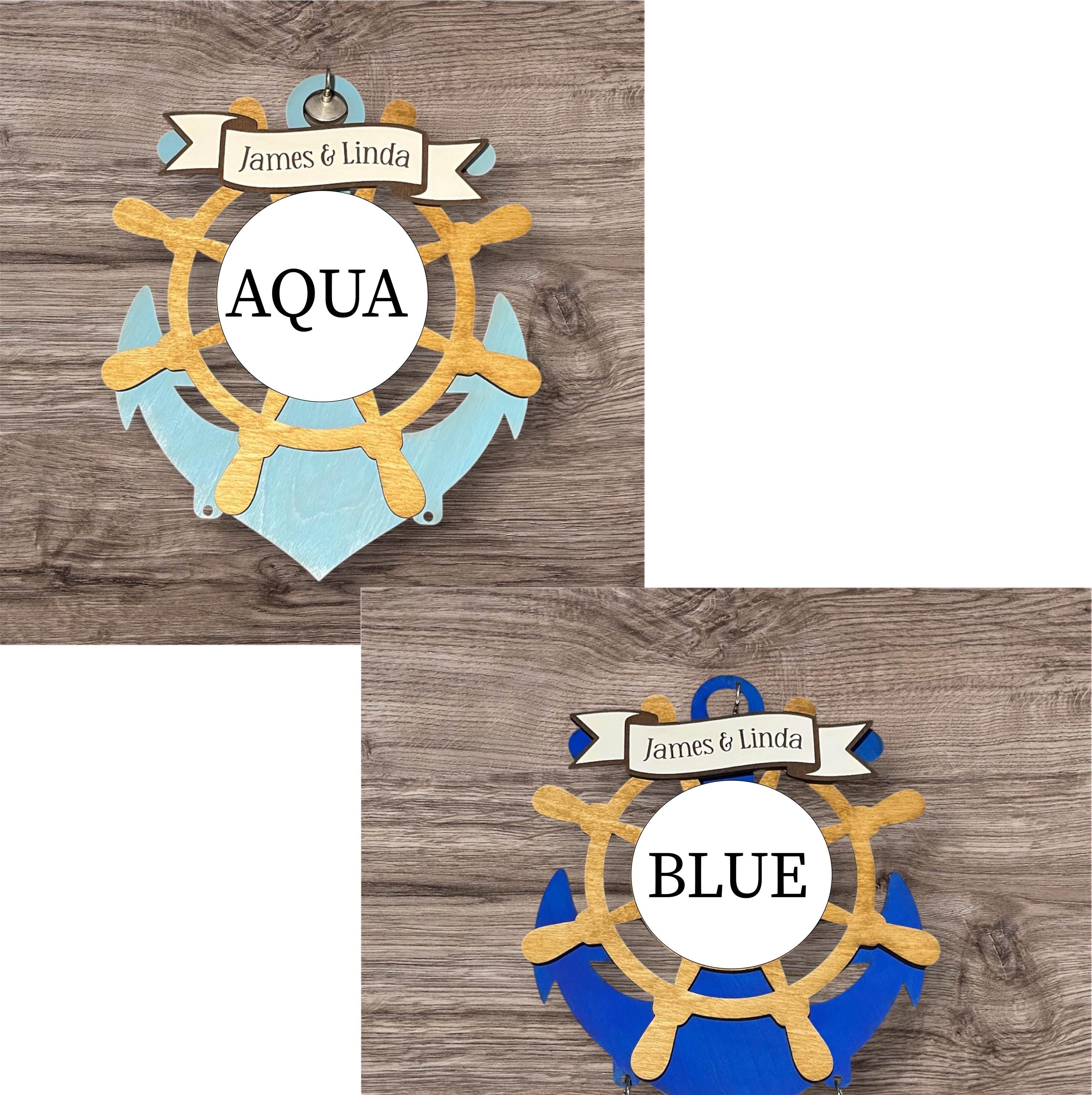 Ship Wheel & Anchor Cruise History Tracker with Interchangeable Center