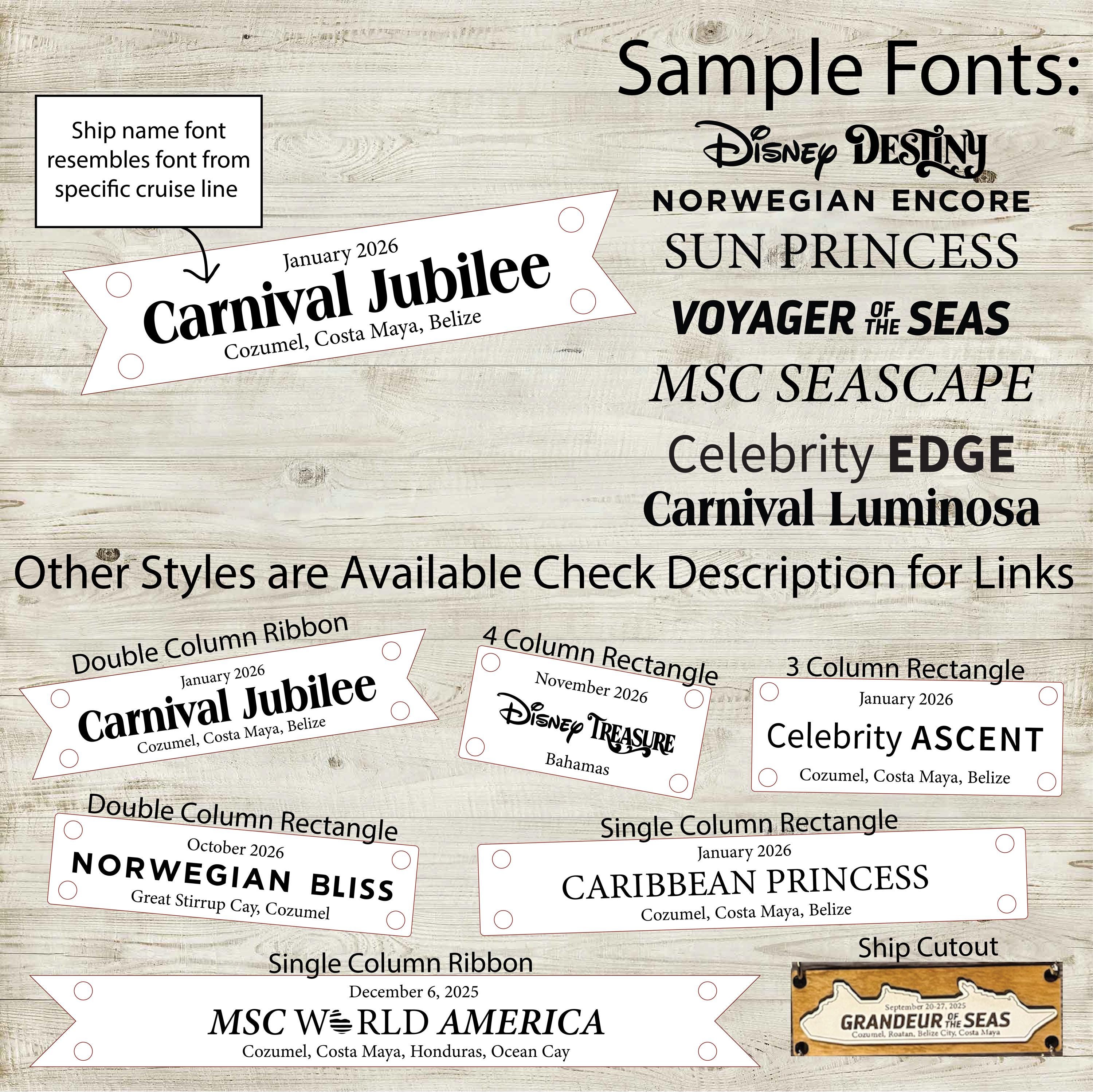 Ship Wheel & Anchor Cruise History Tracker with Interchangeable Center