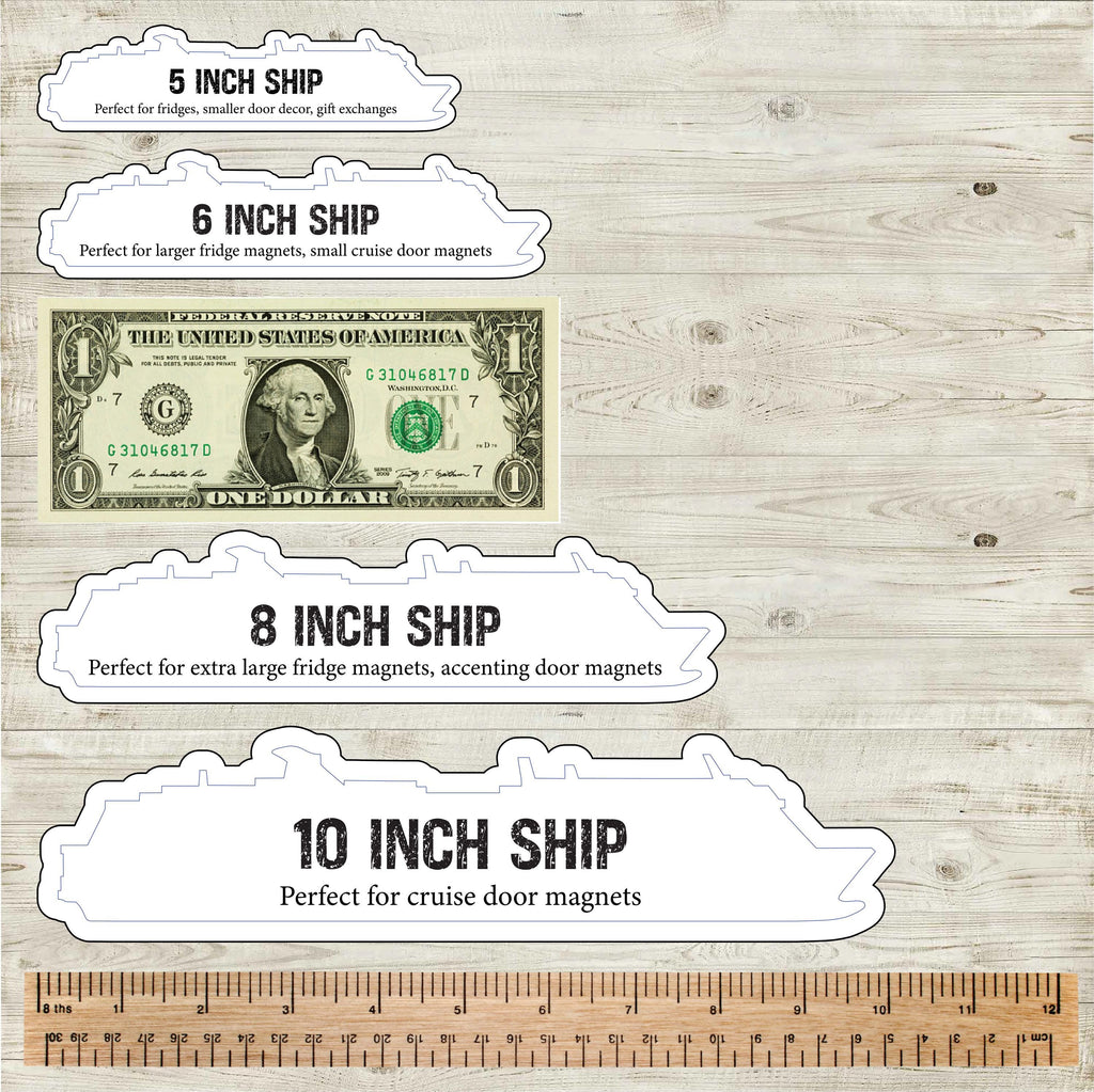 Cruise Ship Magnet | Custom Engraved Wood Cruise Gift Door Decoration | Travel Keepsake