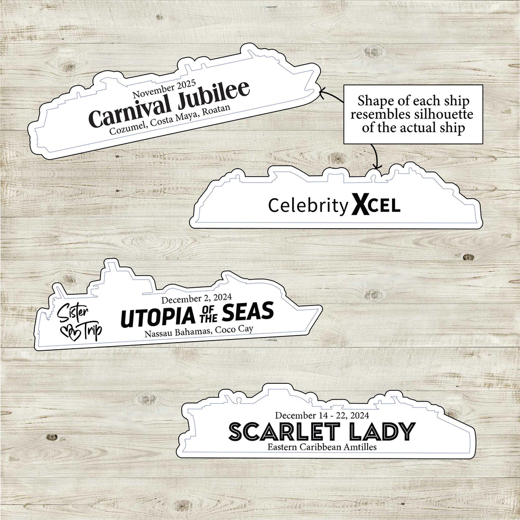 Cruise Ship Magnet | Custom Engraved Wood Cruise Gift Door Decoration | Travel Keepsake