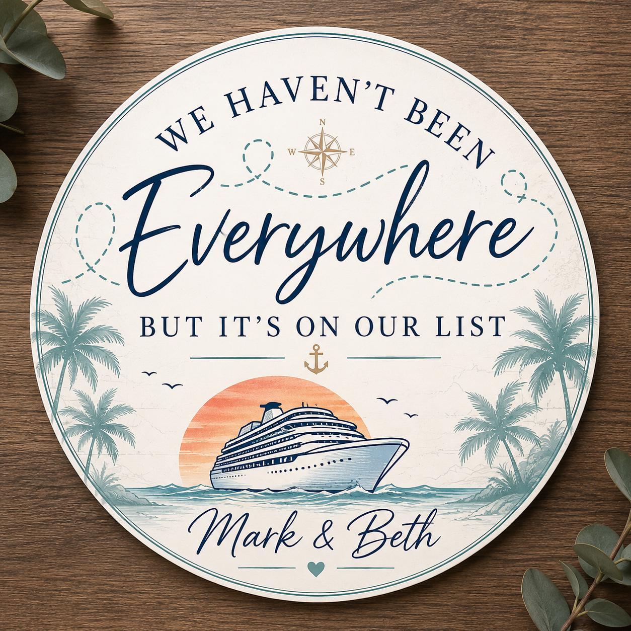 Rustic Coastal Couples Cruise Door Magnet