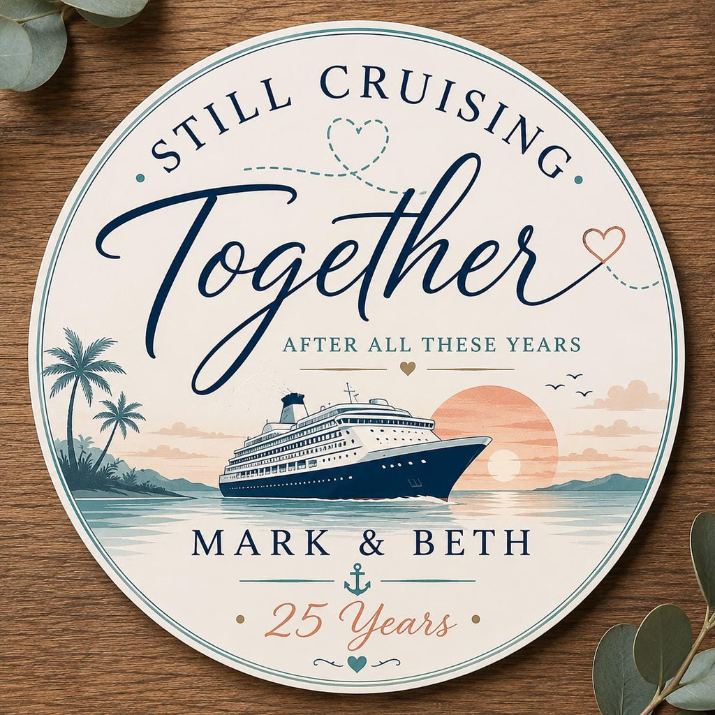 Rustic Coastal Couples Cruise Door Magnet